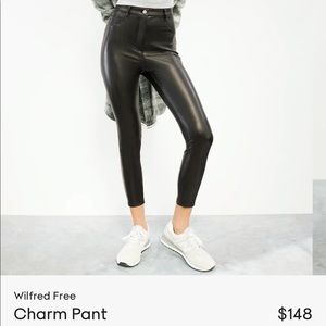 NWT Aritzia Wilfred Free faux leather pants size 4 stretch